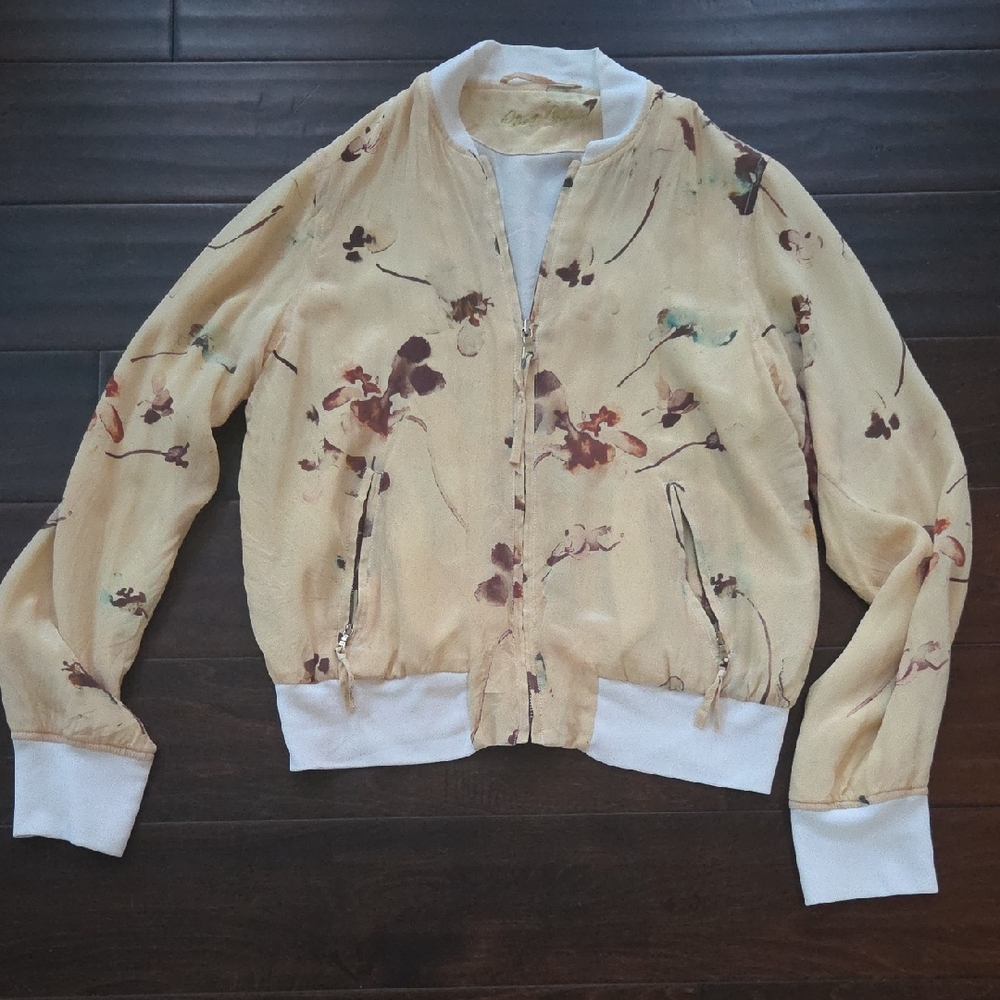 Robert Graham Ladies Floral Silk  Bomber Jacket
